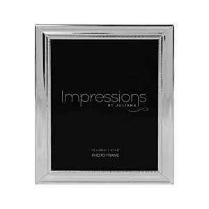 image of 6" x 8" - IMPRESSIONS? Silver Plated Frame with Beaded Edge