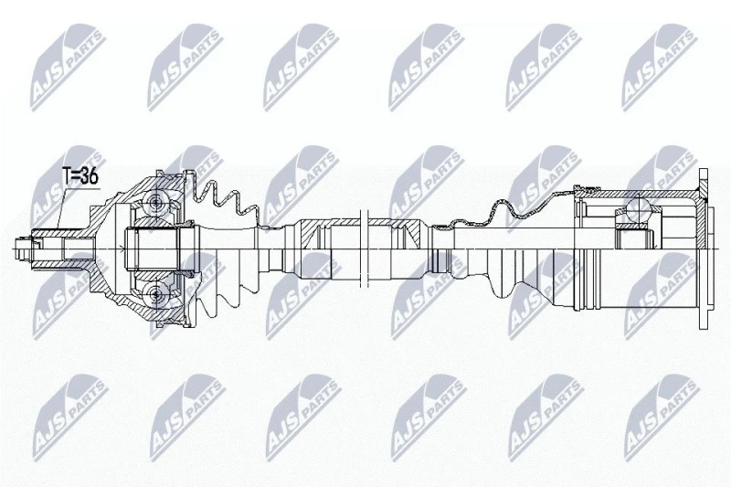 Image of NTY NPW-WW-185 Drive shaft Front Axle Right Drive Shaft (13)