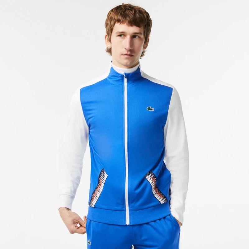 Image of Lacoste Mens Full-Zip Sweatshirt Kingdom/Flour male XS