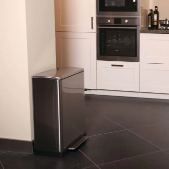 image of EKO - Step Bin E-Cube 28 L+18 L Silver - Silver