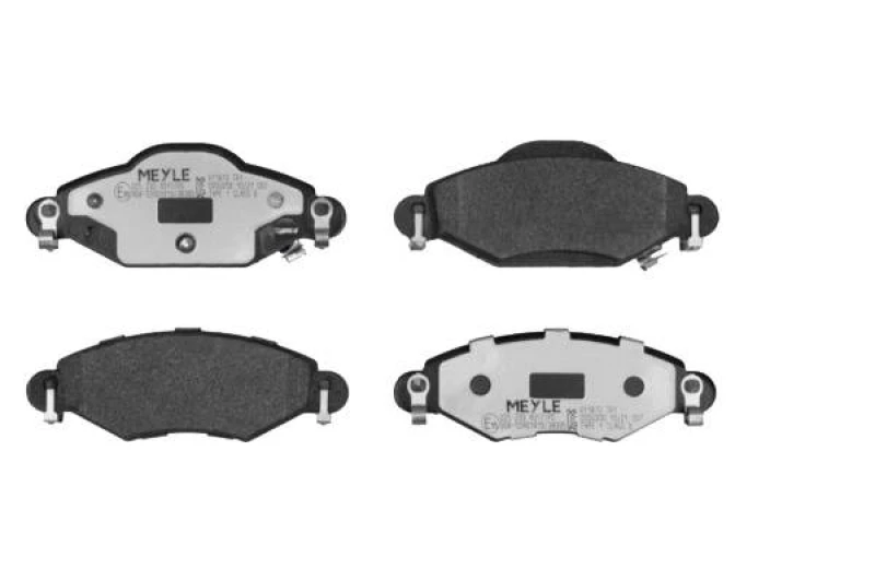 Image of MEYLE 025 233 4017/PD Brake pad set Front Axle, with acoustic wear warning, MEYLE-PD Quality, with anti-squeak plate Brake Pad Set,disc brake (402)