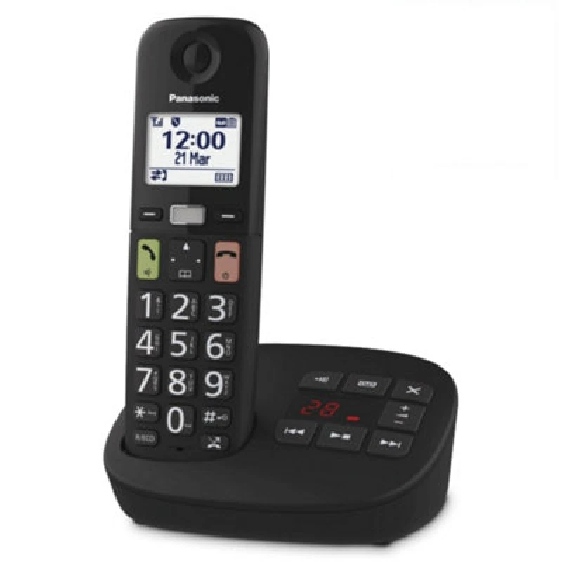 Image of Panasonic KX-TGU130EB Digital Cordless Answering System Single Black