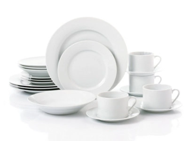 Image of Waterside 20Pc White Rimmed Dinner Set, White 6271