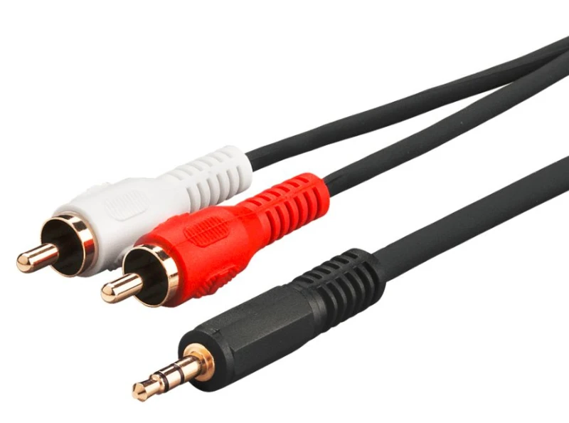Image of Microconnect AUDLC10G audio cable 10 m 3.5mm 2 x RCA Black