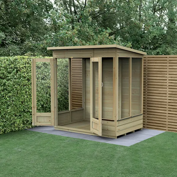 6' x 4' Forest Beckwood 25yr Guarantee Double Door Pent Summer House (1.98m x 1.4m)