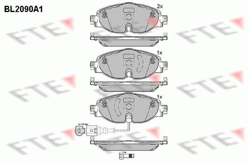 Image of Brake pad set FTE 9010674