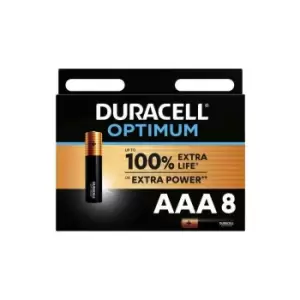 Image of Duracell Optimum AAA Alkaline Batteries - Pack of 8