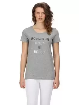 Image of Regatta Filandra VI T-Shirt - Grey, Size 12, Women