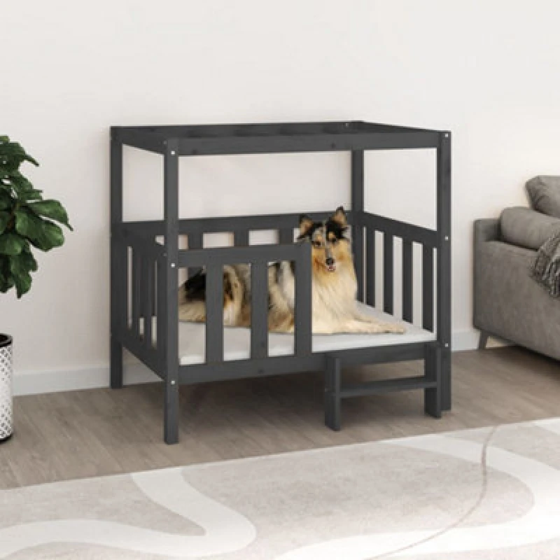 Image of VIDAXL Vidaxl - Dog Bed Grey 105.5 x 83.5 x 100cm Solid Wood Pine 822389