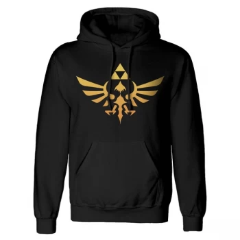 Image of Legend Of Zelda - Hyrule Logo Unisex Large Pullover Hooded Sweatshirt - Black