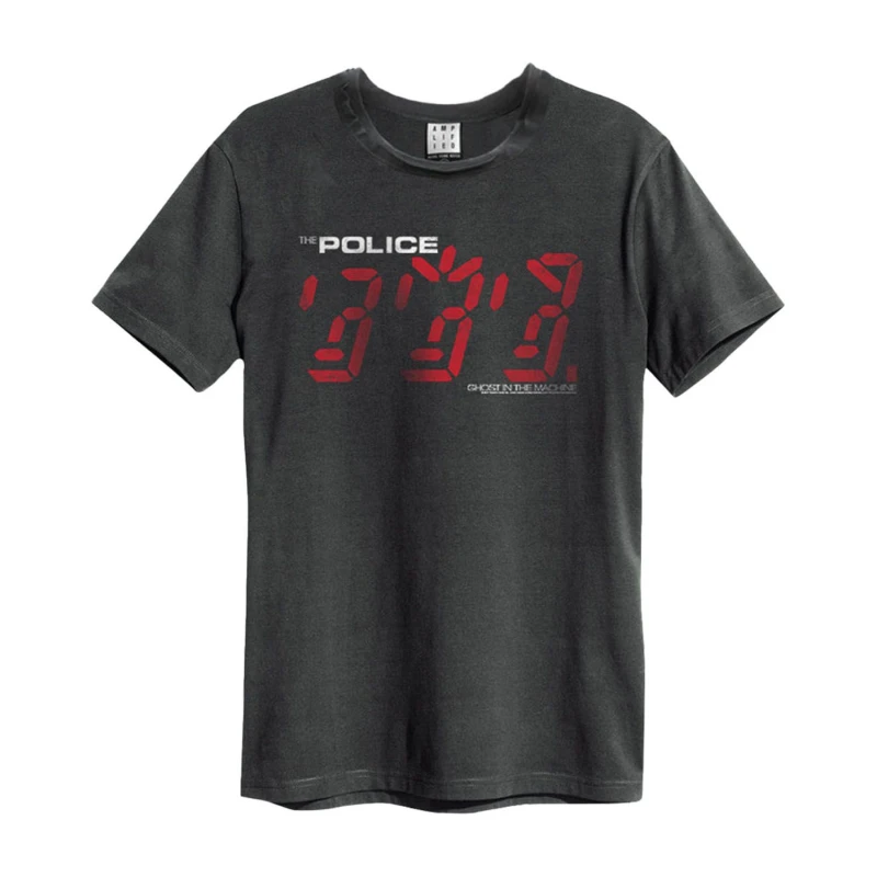 Image of Amplified Amplified Men Ghost In The Machine The Police T-Shirt in Charcoal Size: X-Small Charcoal XS Male 5063238048348