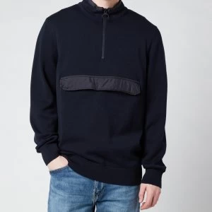 Image of Barbour Mens Cartfile Half Zip Sweatshirt - Navy - L