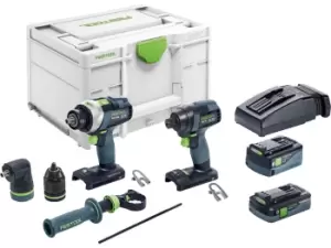 image of Festool TID185,0/4,0-SetTPC18/4 18V 4Ah 5Ah Impact/Percussion Drill Kit