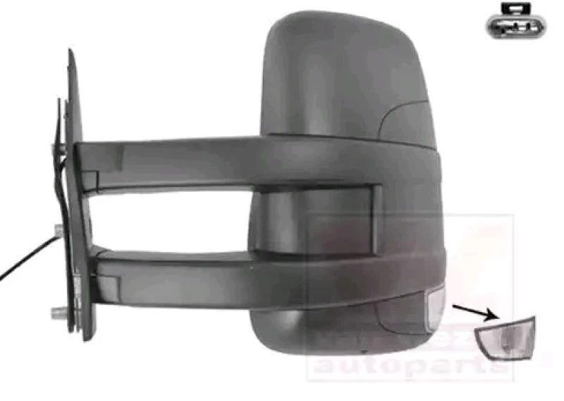 Image of VAN WEZEL 2816811 Wing mirror * HAGUS * Left, Long mirror arm Outside Mirror (50)