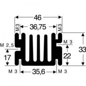 Image of Heat sink 3.6 CW L x W x H 75 x 46 x 33mm SOT 32 TO 220 Fis