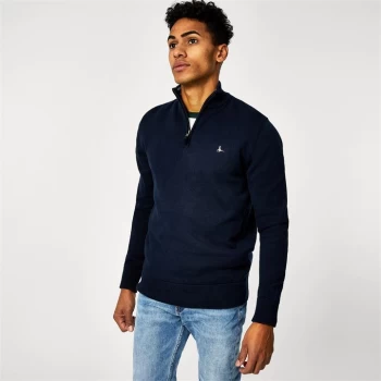 image of Jack Wills Funnel Neck Half Zip Jumper - Navy