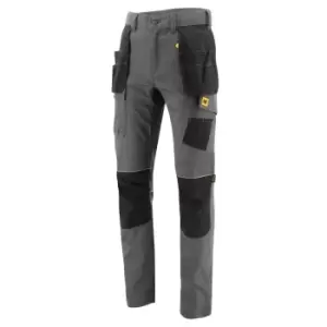 Image of Caterpillar Mens Stretch Cut Pocket Slim Work Trousers (42R) (Dark Shadow/Black)