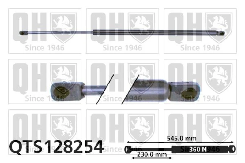 Image of QUINTON HAZELL Tailgate strut QUINTON HAZELL QTS128254