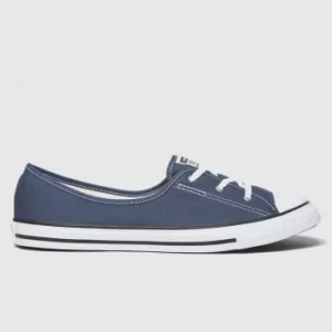 image of Converse Navy Ctas Ballet Lace Slip Trainers