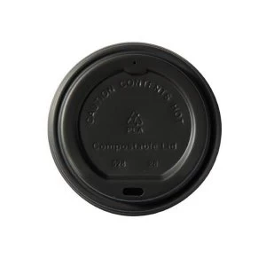 image of Kraft Hot Cup 12oz PLA Plastic Lids Pack of 50