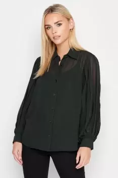 image of Petite Pleat Sleeve Shirt