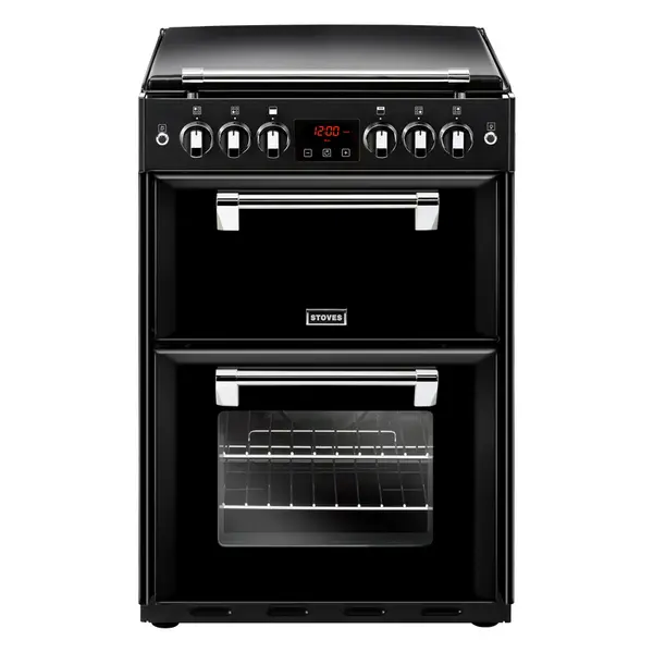 Image of Stoves 600mm Mini Range Dual Fuel Cooker Gas Hob Black RICHMOND 600DF BLACK