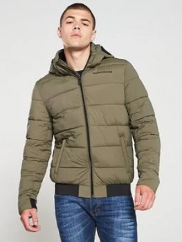 Image of Calvin Klein Jeans Padded Stretch Jacket - Grapeleaf, Grapeleaf, Size L, Men