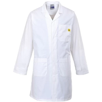 image of AS10WHRL - sz L Anti-Static ESD Coat - White - Portwest