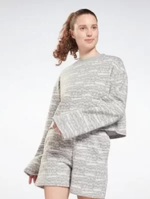 Image of Reebok Myt Printed Long Sleeve Cover-up, Grey, Size L, Women