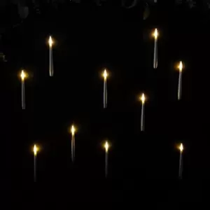 image of 10pcs Premier 15cm Floating Silver Static Flicker Battery Candle with Remote Control in Warm White