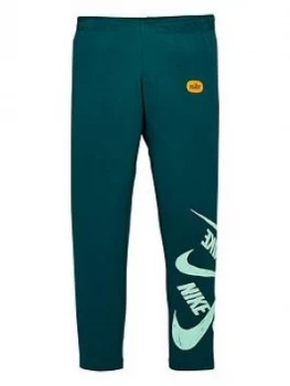 image of Nike Sportswear Older Girls Marker Leggings - Teal, Size XL, 15-16 Years, Women