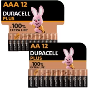 Image of Duracell Plus Power AA and AAA Alkaline Battery Bundle (24 Pack)