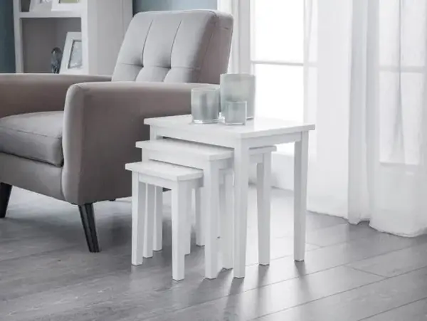 Image of Julian Bowen Cleo White Wooden Nest of Tables