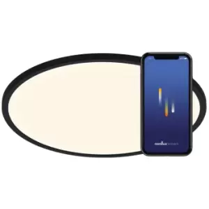 Image of Nordlux Liva Smart LED Integrated LED Semi Flush Light Black 2700-6500K