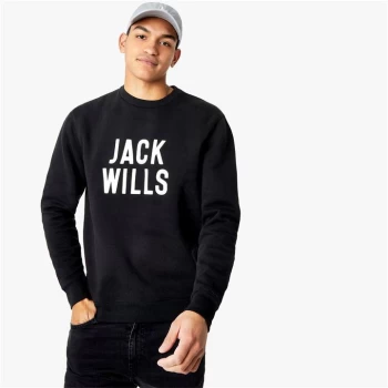 image of Jack Wills Walker Graphic Logo Sweatshirt - Black