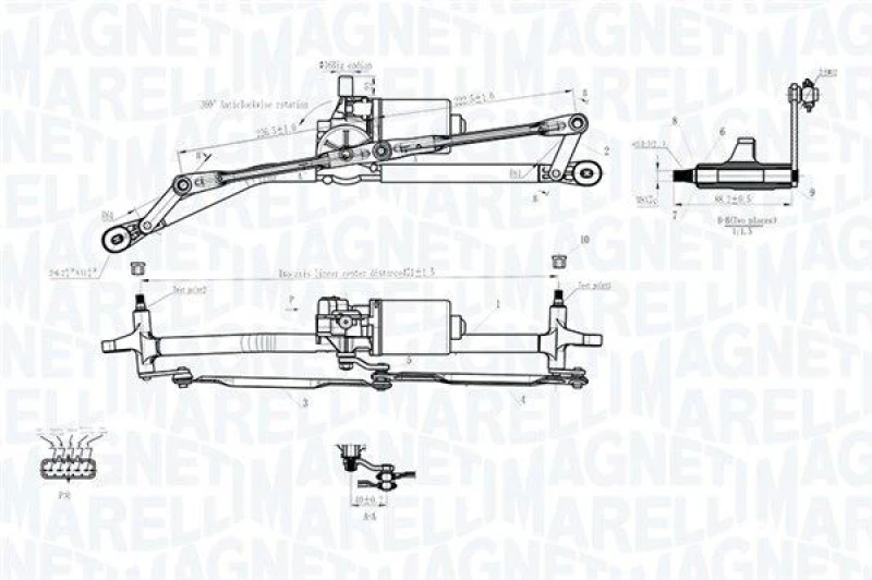 Image of MAGNETI MARELLI Window Wiper System MAGNETI MARELLI 064012001011