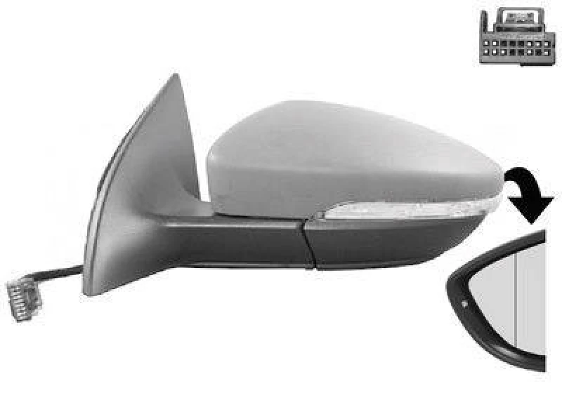 Image of VAN WEZEL 5841807 Wing mirror * HAGUS * Left, Heatable, primed Outside Mirror (50)
