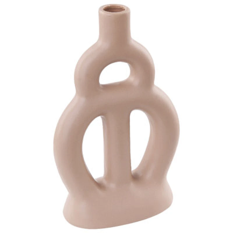 Image of Beliani Flower Vase Kozani Ceramic 28cm Sand Beige