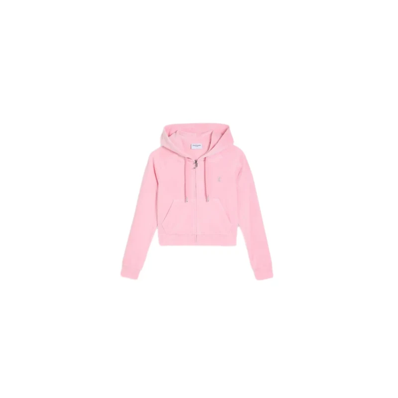 Image of Juicy Couture Womens zip-up velvet hoodie Juicy Couture Madison Classic Rose Female L