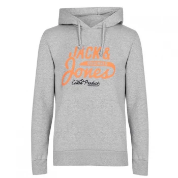 image of Jack and Jones Logo OTH Hoodie Mens - Light Grey M 2