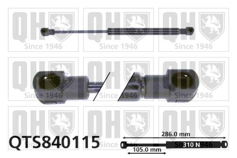 Image of QUINTON HAZELL Tailgate strut QUINTON HAZELL QTS840115