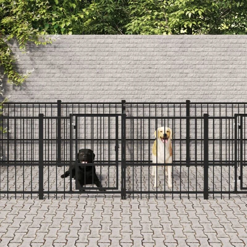 Image of VIDAXL Outdoor Dog Kennel Steel 7.51 m² Vidaxl 8720287216186