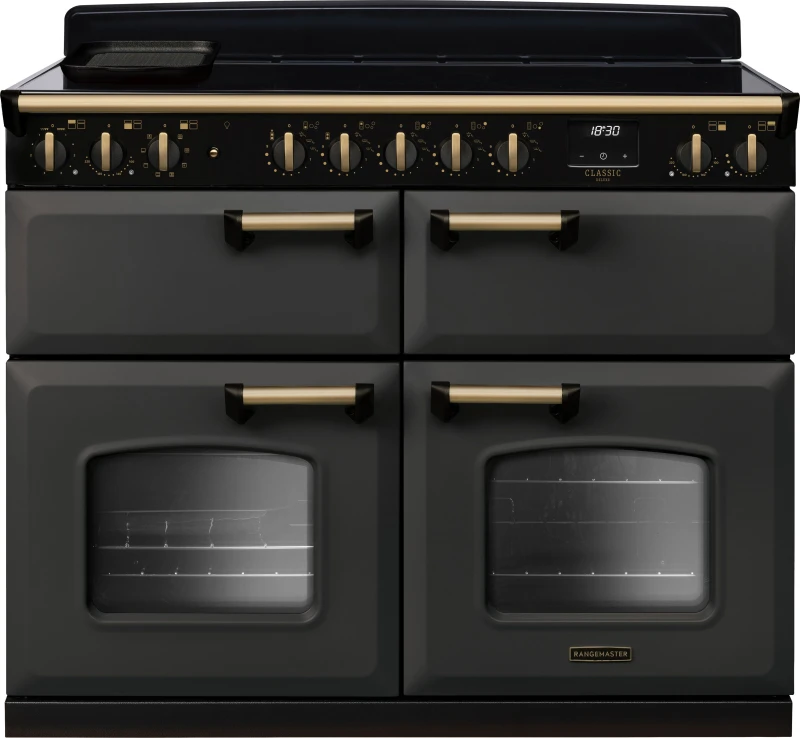 Image of Rangemaster CLDLB110EIPSLT/AB1 Classic Deluxe BC 110cm Induction Range Cooker Antique Brass Trim 18385 - SLATE CLDLB110EIPSLT/AB1