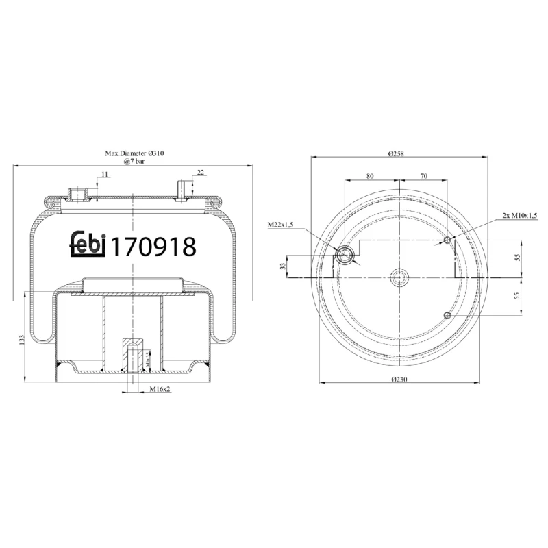 Image of FEBI BILSTEIN 170918 Boot, air suspension Rear Axle Boot,air suspension (324)