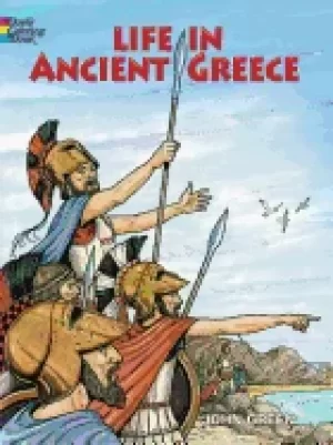 Image of life in ancient greece coloring book