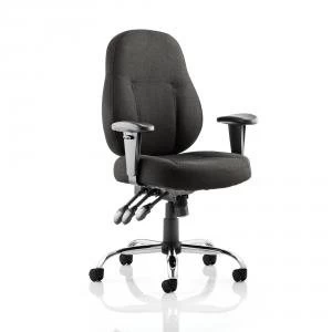 image of Trexus Storm Task Operator Chair With Arms Fabric Black Ref OP000127