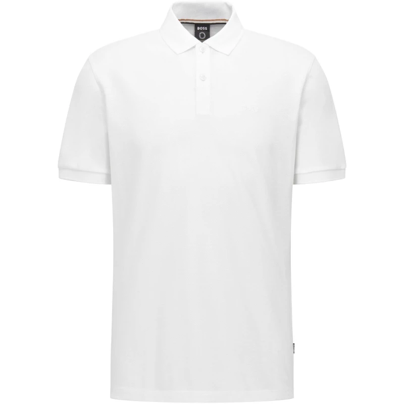 Image of Boss Mens HBB Pallas Polo Iconic Logo Embroidered Shirt White 100 male Large