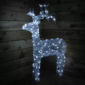 image of 120CM Cool White 120 Flashing LED Indoor Or Outdoor Acrylic Standing Reindeer