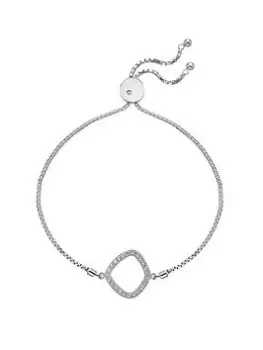 Image of Hot Diamonds Behold White Topaz Statement Bracelet, Silver, Women
