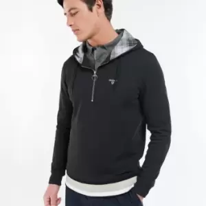 Image of Barbour Mens Morland Half Zip Hoodie - Black - XL